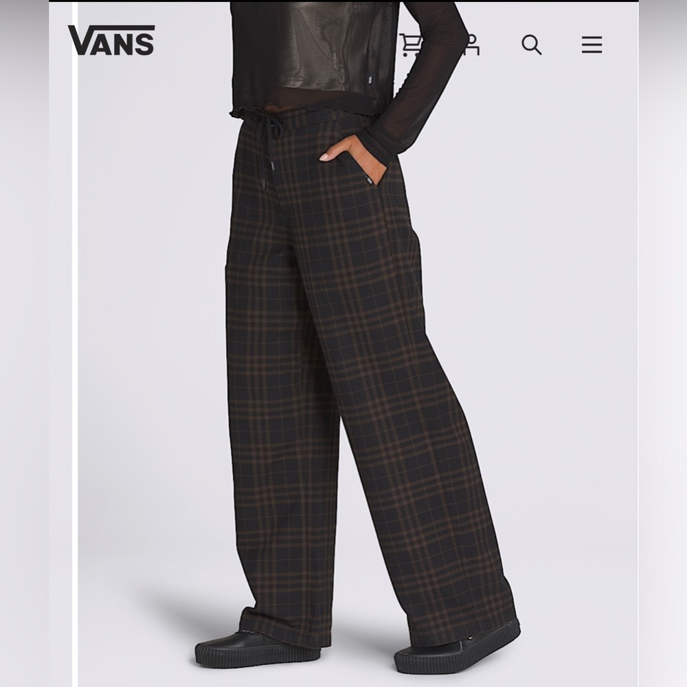 Cyrus plaid pants vans xs drawstring